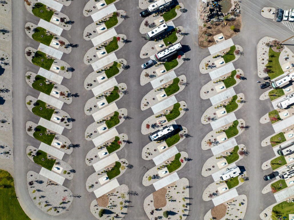 A view of Alpine Valley RV Resort from above.